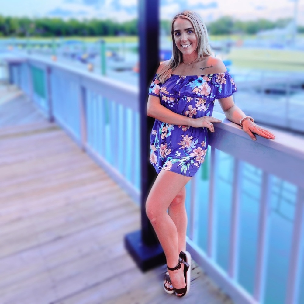 Off the shoulders romper (the blue is more navy)